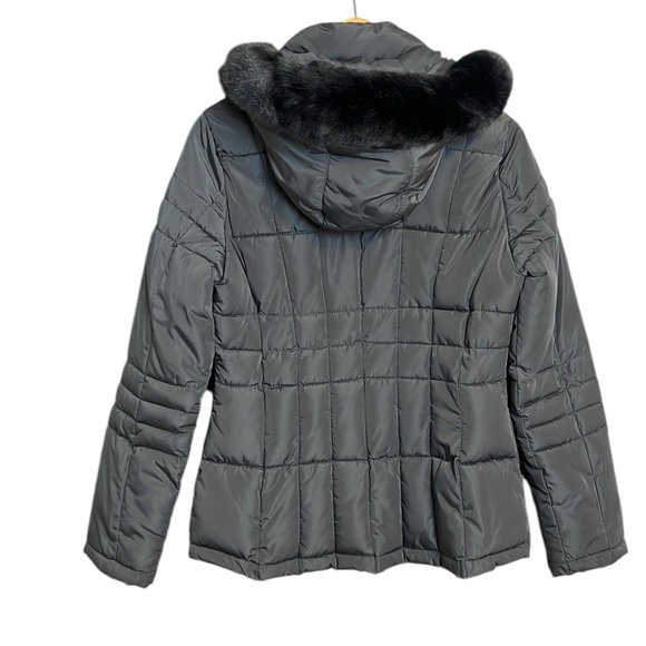 Calvin Klein quilted puffer gray  jacket with hood S - Picture 6 of 12